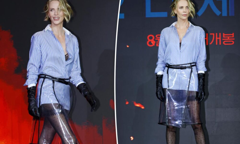 Charlize Theron wears see-through plastic skirt for ‘The Odyssey’ press in Seoul