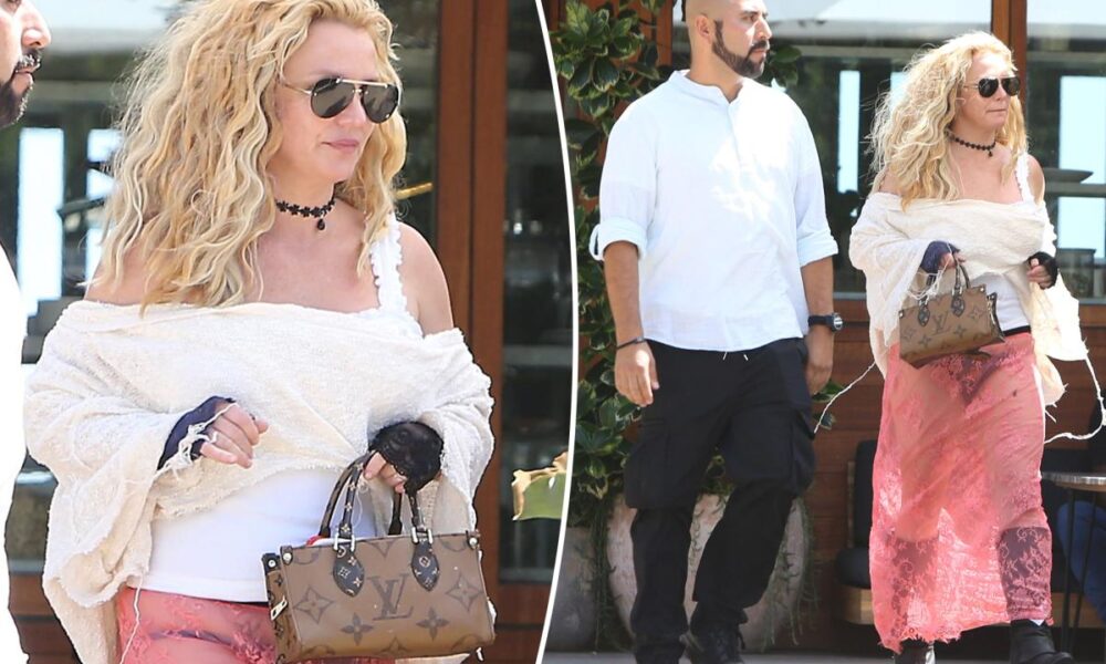 Britney Spears wears sheer lace skirt to lunch after LA freeway stunt