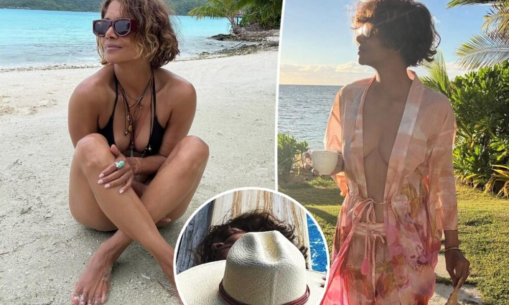 Halle Berry trades her bikini top for a hat on Instagram