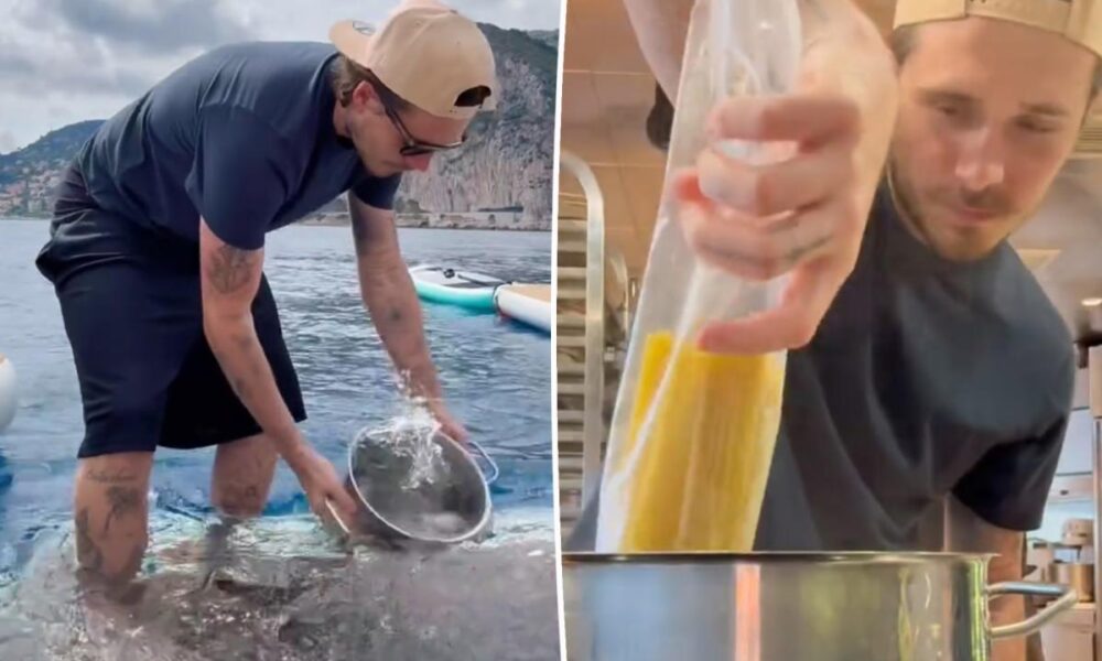 Aspiring chef Brooklyn Beckham horrifies fans by cooking pasta with seawater