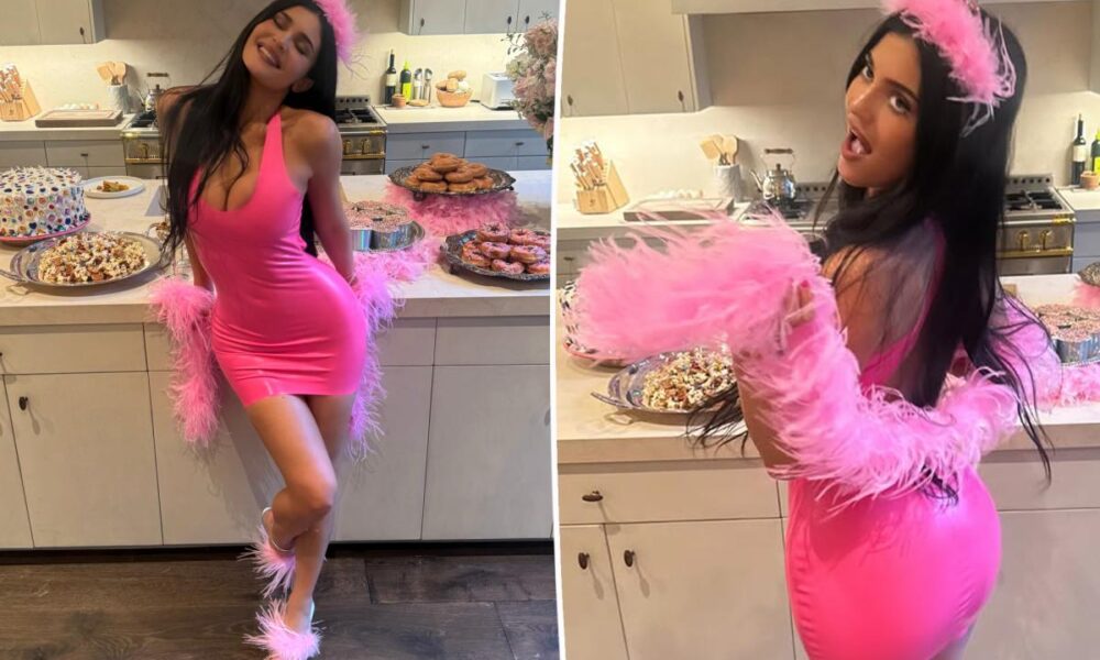 Kylie Jenner goes full ‘princess kitty’ in hot pink latex and ostrich feathers at 29th birthday party