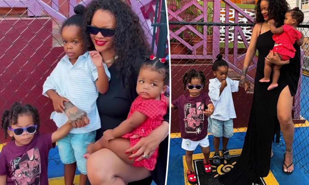 Rihanna shares rare photos with all 3 kids on vacation