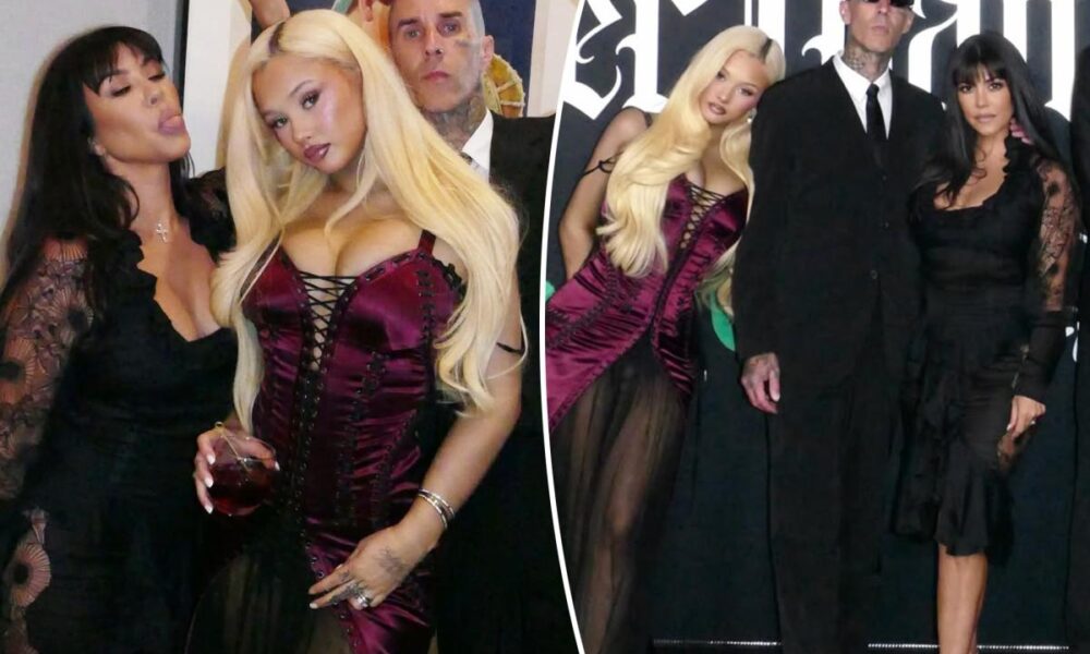 Kourtney Kardashian, Alabama Barker go goth at Travis Barker documentary premiere