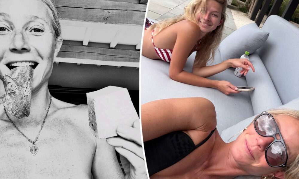 Gwyneth Paltrow ditches top, relaxes poolside with bikini-clad daughter Apple Martin