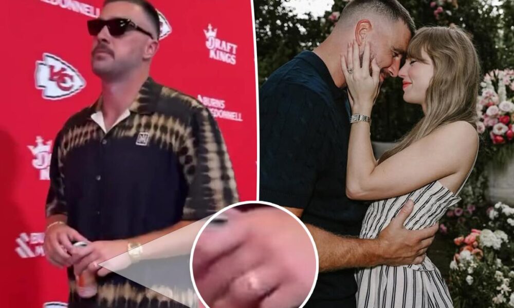 Travis Kelce shows off wedding band ahead of Chiefs game