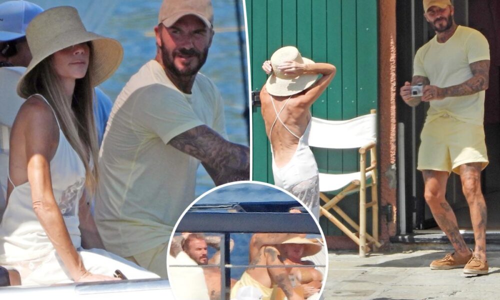 David Beckham snaps photos of wife Victoria on family vacation