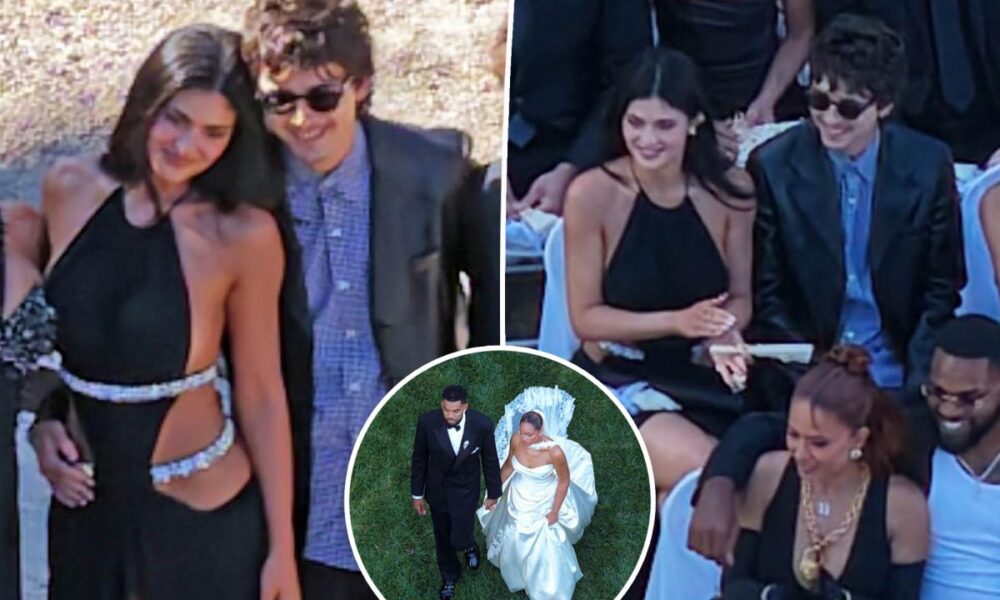 Kylie Jenner dares to bare at Jordyn Woods’ wedding in cutout dress with sky-high slit