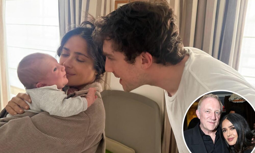 Salma Hayek is officially a grandma after stepson François Pinault Jr. welcomed first baby