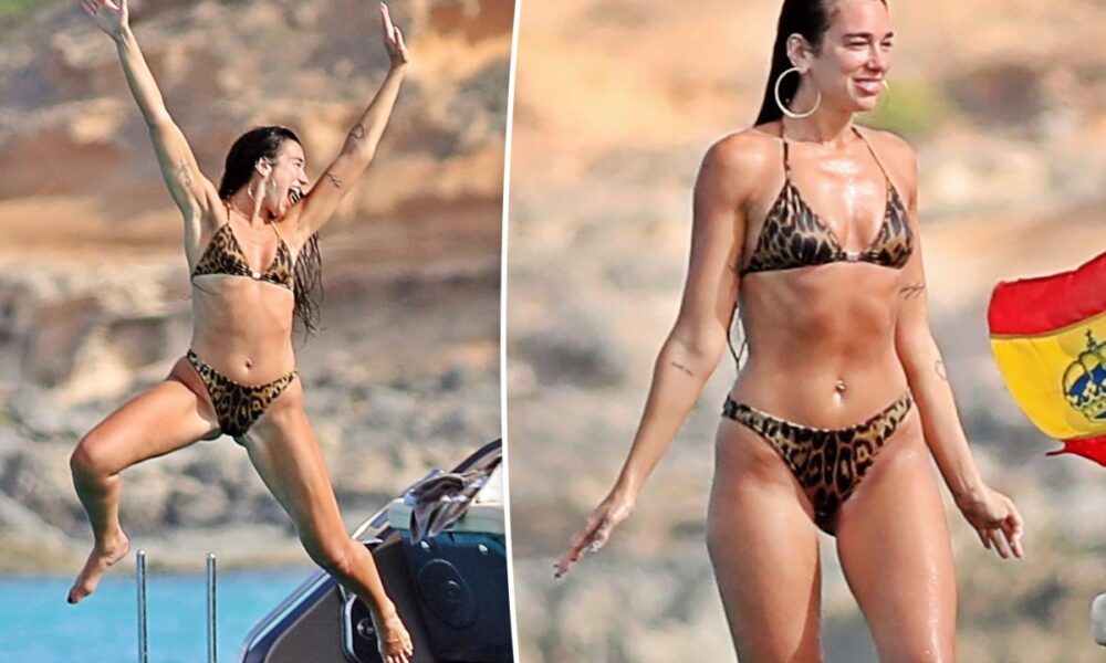 Dua Lipa kicks off birthday weekend in leopard-print Gucci bikini