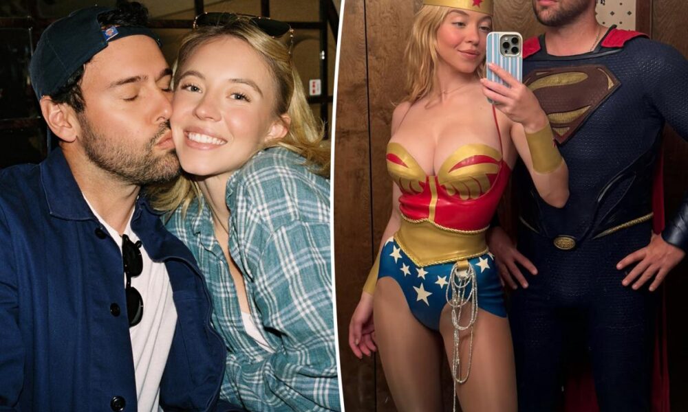 Sydney Sweeney shows off Wonder Woman costume as boyfriend Scooter Braun dresses as Superman