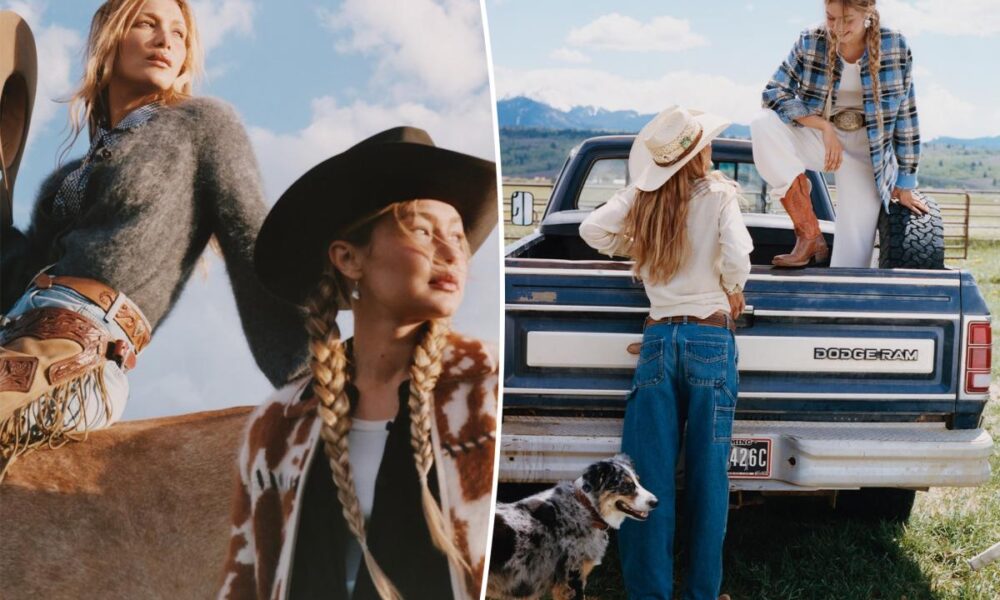 Bella Hadid helps Gigi launch Guest in Residence denim with cowgirl photo shoot