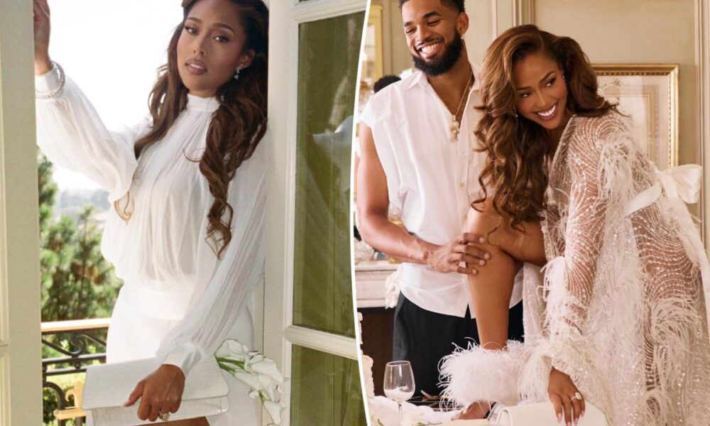Jordyn Woods launches bridal collection with white lucky Knicks bag