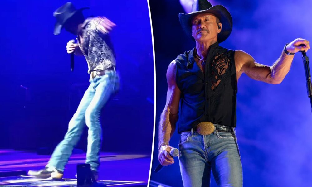 Tim McGraw takes hard fall onstage at Cincinnati concert after arriving 40 minutes late