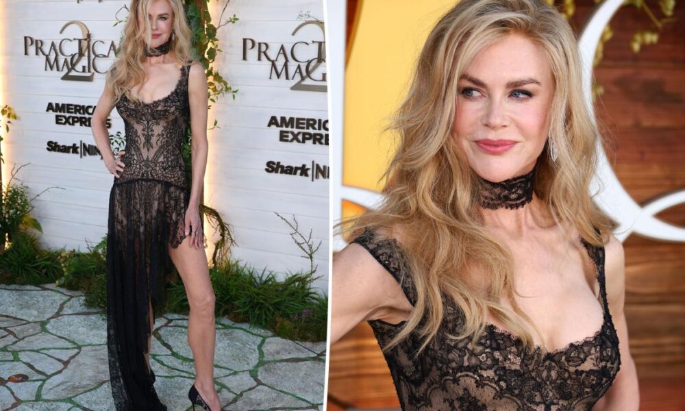Nicole Kidman gets witchy in black lace Versace for ‘Practical Magic 2’ LA premiere