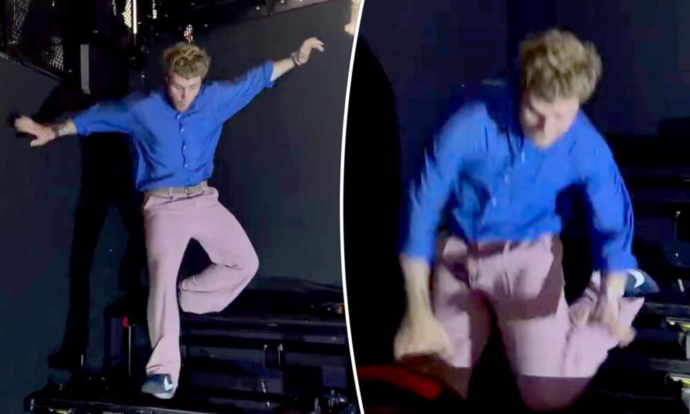 Alex Warren takes hard fall during Australia concert