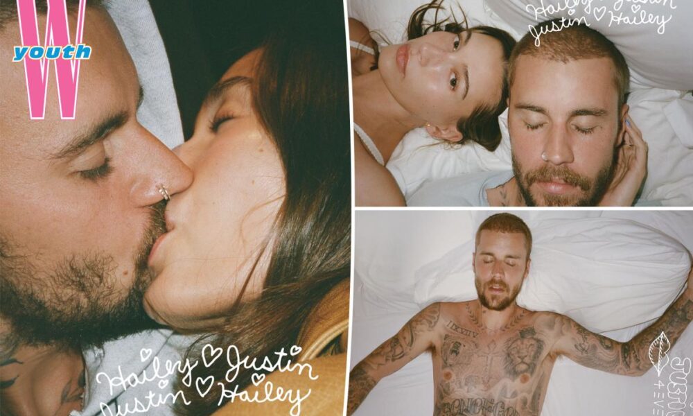 Justin and Hailey Bieber pack on the PDA in bed during intimate photo shoot