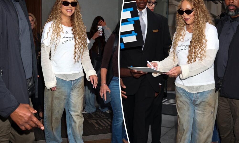 Mariah Carey goes grunge in $850 dirt-stained Acne jeans
