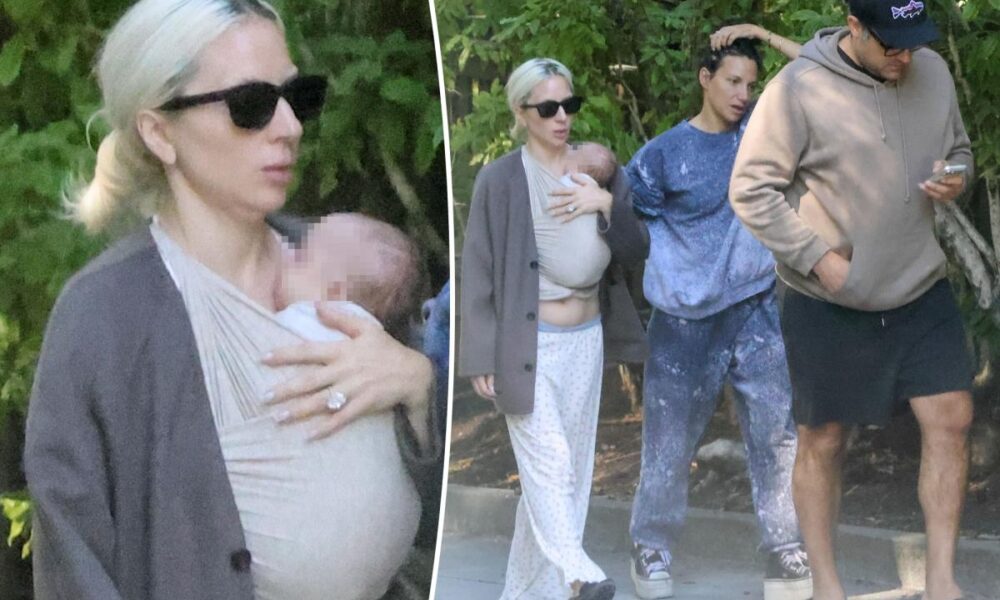 Lady Gaga and fiancé Michael Polansky spotted with newborn baby for first time: See the pics