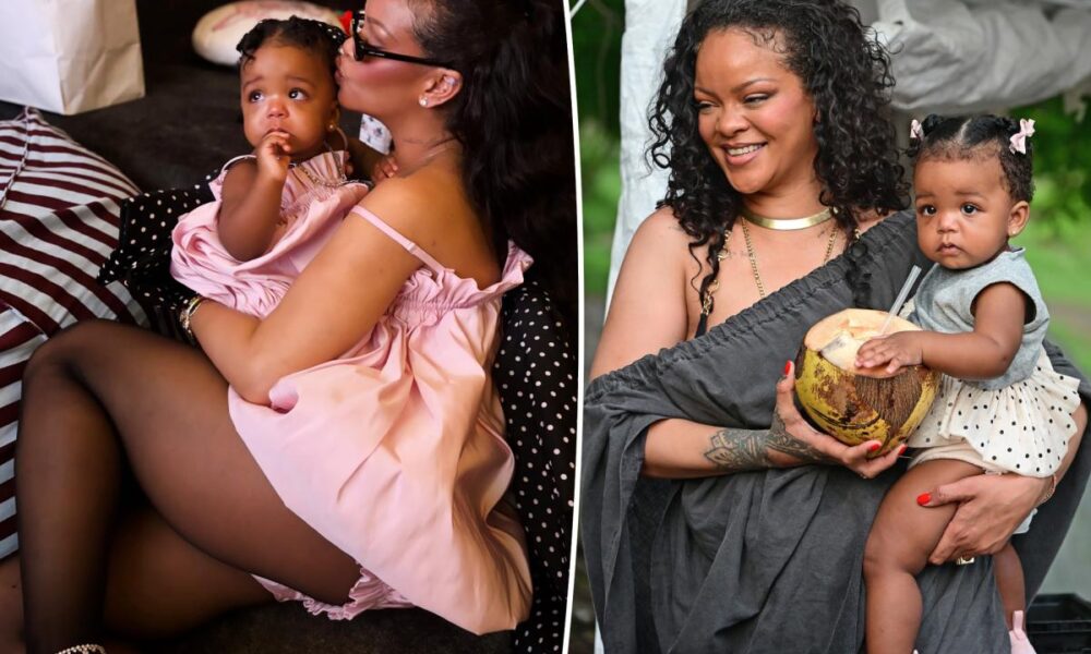Rihanna and Rocki wear matching pink Dior for daughter’s 1st birthday