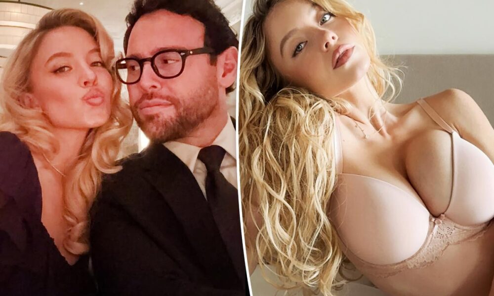 Sydney Sweeney wears necklace for Scooter Braun in Syrn lingerie photos