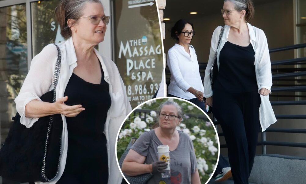 Bridget Fonda shows off slimmed-down figure in rare sighting nearly 25 years after quitting acting