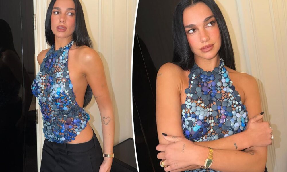 Dua Lipa wears a daring top made of nothing but buttons