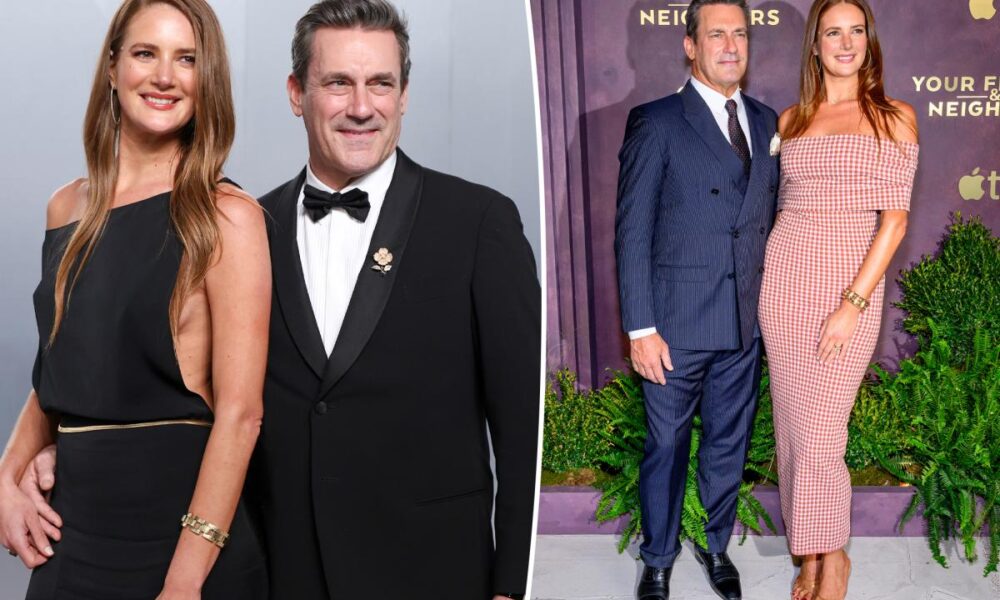 Jon Hamm is expecting first baby with pregnant wife Anna Osceola