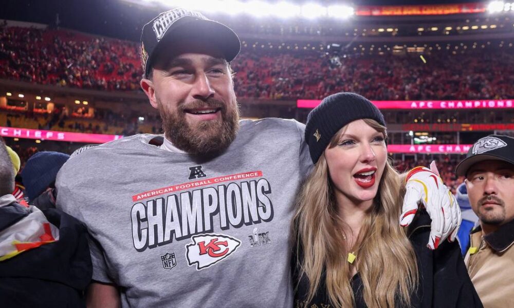 Taylor Swift Dazzles in Metallic Halter Dress With Husband Travis Kelce on NYC Date Night