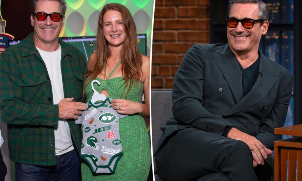 ‘Old dad’ Jon Hamm breaks silence on wife Anna Osceola’s pregnancy news