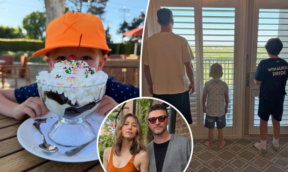 Justin Timberlake shares rare photos of his and Jessica Biel’s sons in summer recap