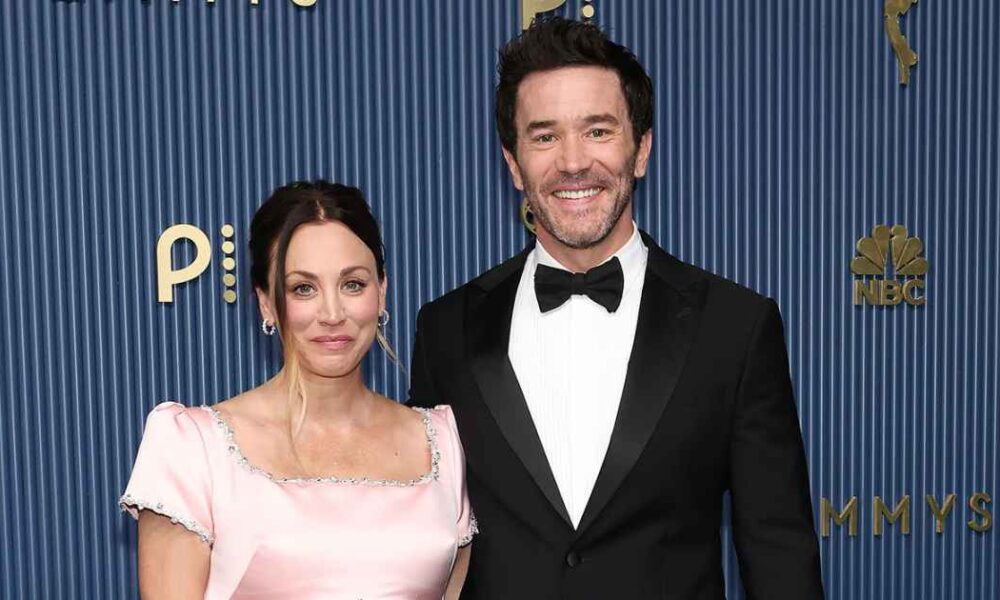 Pregnant Kaley Cuoco and Tom Pelphrey Cozy Up on the Red Carpet at Emmy Awards 2026