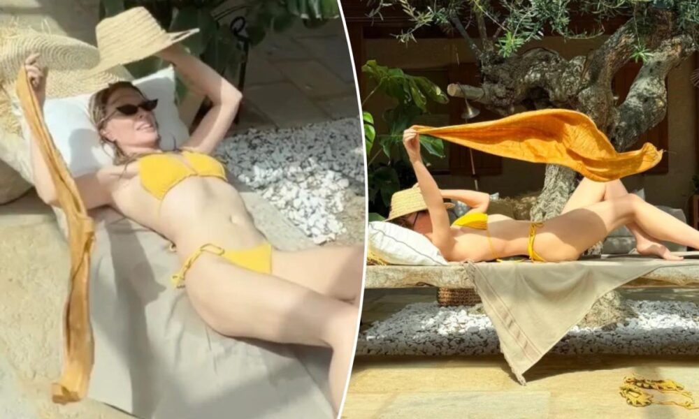 Kylie Minogue, 58, wows in yellow string bikini on European vacation