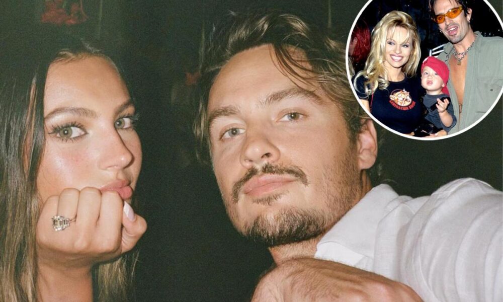 Pamela Anderson, Tommy Lee’s son, Brandon, engaged to Katarina Demetriades