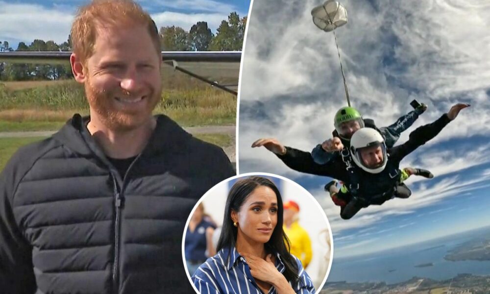 Prince Harry goes skydiving for 102-year-old WWII veteran