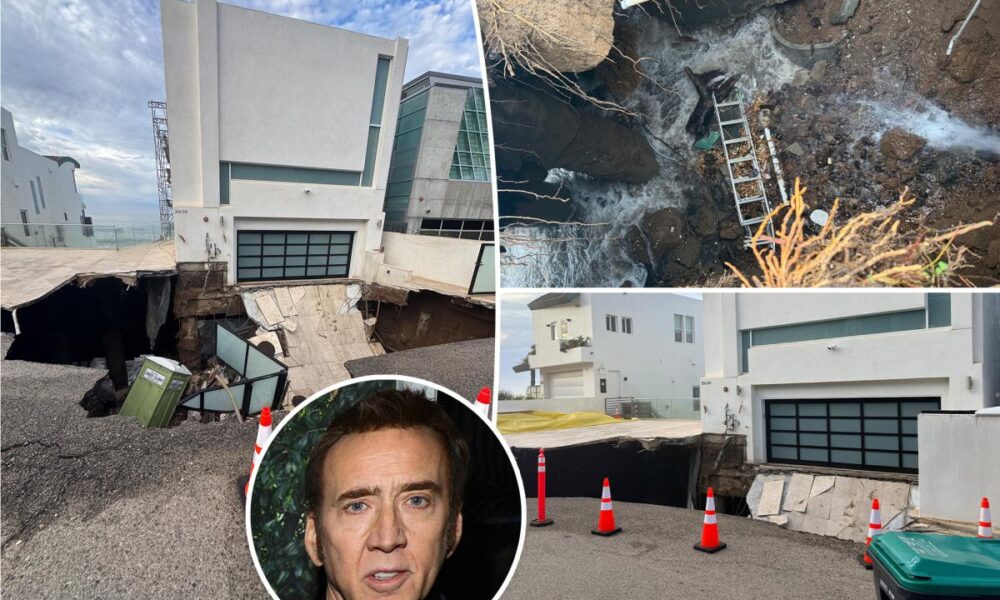 Nicolas Cage’s $10.5M Malibu mansion nearly falls into massive sinkhole