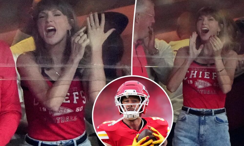 Taylor Swift points to wedding ring after Travis Kelce scores first touchdown of the season: ‘That’s my husband!’