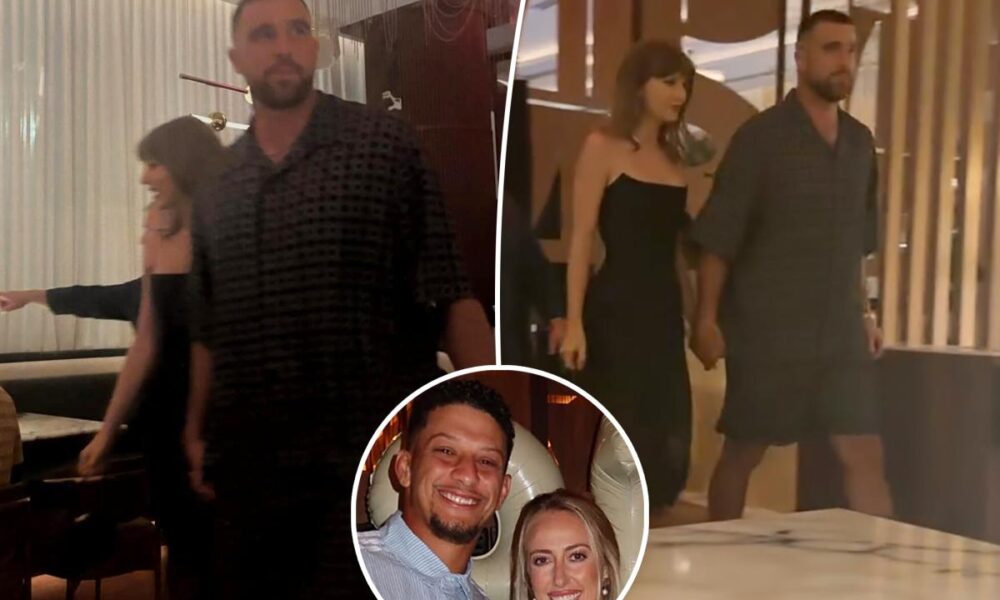 Taylor Swift, Travis Kelce hold hands at Patrick Mahomes’ birthday celebration