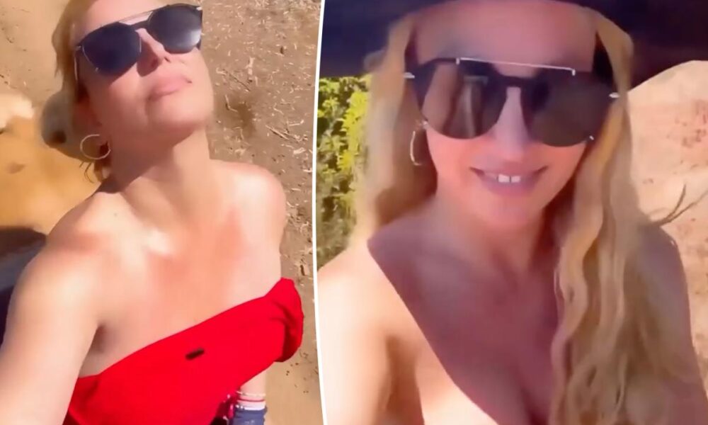Britney Spears suffers wild wardrobe mishap while horseback riding