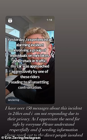 After Ziering broke his silence on the incident on Monday, his ex-wife Erin Ludwig reposted his story