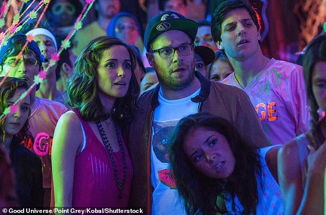 Reuniting again: Platonic stars Rogen and Byrne as two romantically unconnected people, who were best pals while growing up, but whose friendship eventually came apart; seen together in their 2014 hit Neighbors