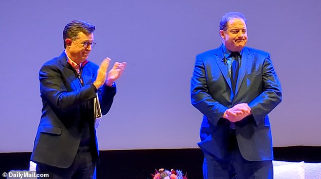 A teary-eyed Brendan Fraser, 53, was met with a standing ovation at the Montclair Film Festival screening of his new movie The Whale as the actor continues his Hollywood comeback