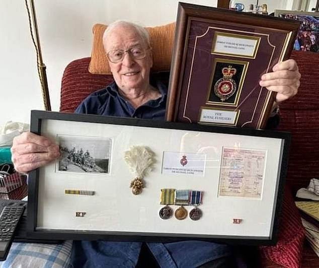 Hollywood icon Sir Michael Caine (pictured) has received a special presentation of his combat medals for fighting on the front line in the Korean War