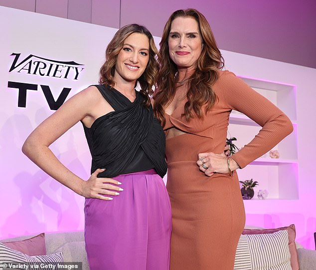Event Headliner: Panel Moderator Elizabeth Wagmeister (left), a senior correspondent for Variety, poses with Brooke Shields (right) at the Conversations with Brooke Shields panel at Variety's TV FYC Fest.