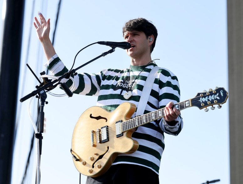 Ezra Koenig of Vampire Weekend performs at the Outdoor Theatre during the 2024 Coachella Valley Music and Arts Festival