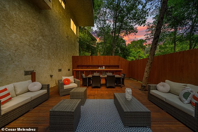 What was once an area for a skate ramp became an outdoor oasis for anyone that is looking to entertain guests while watching a sunset