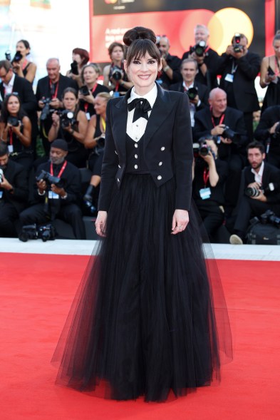 Winona Ryder wears Chanel Haute Couture at the "Beetlejuice Beetlejuice" premiere during the Venice Film Festival 2024.