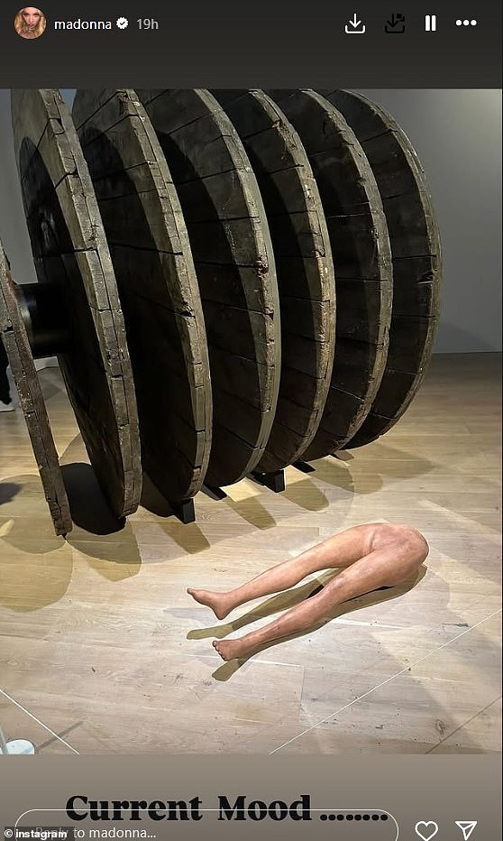 The seven-time Grammy winner also shared a picture of a doll that had seemingly been cut in half, writing, 'Current mood,' at the bottom of the image