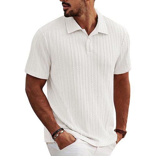 PJ PAUL JONES KNIT TEXTURED POLO SHIRT